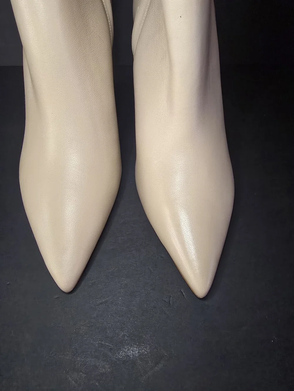 Marc Fisher Dayna Beige Leather Wedge Ankle Boots New Sz 11M